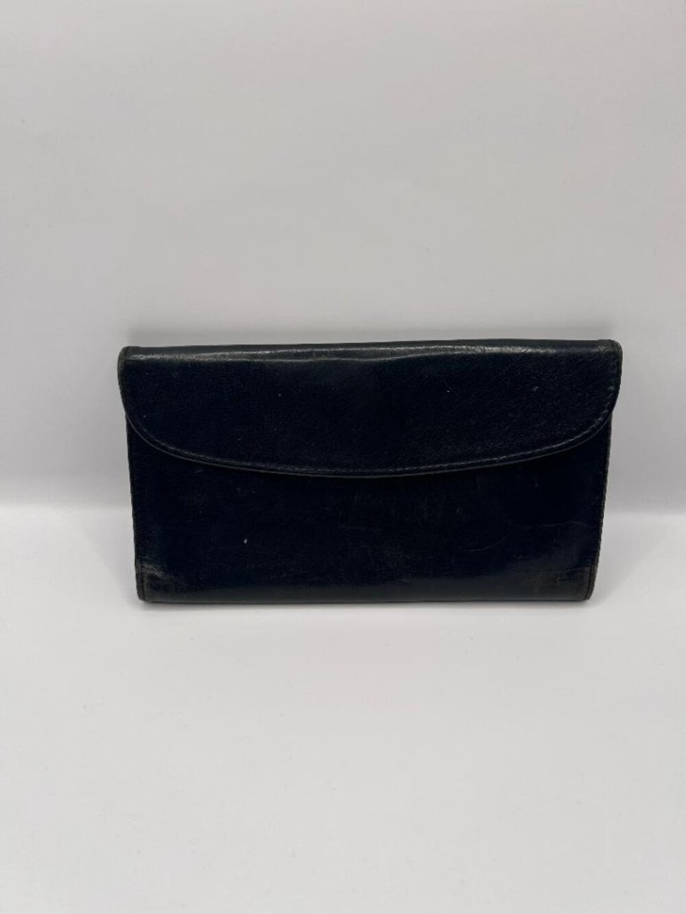 Vintage Coach Black Leather Trifold Wallet